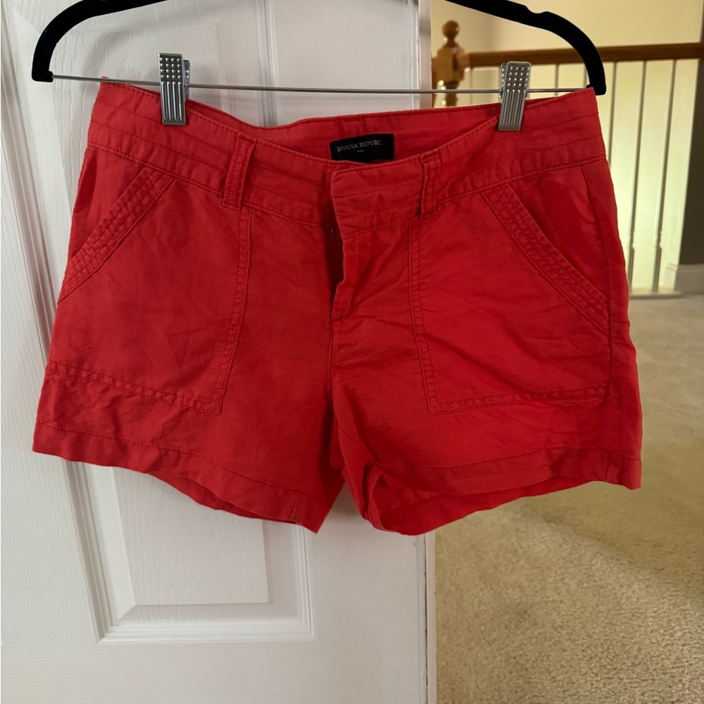 Banana Republic Red Cargo Shorts Vibrant Summer Essential